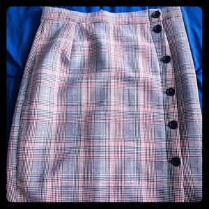 Pencil plaid skirt
